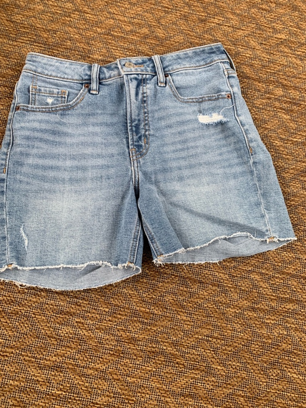Old Navy Light Blue Distressed Denim Cutoff Shorts